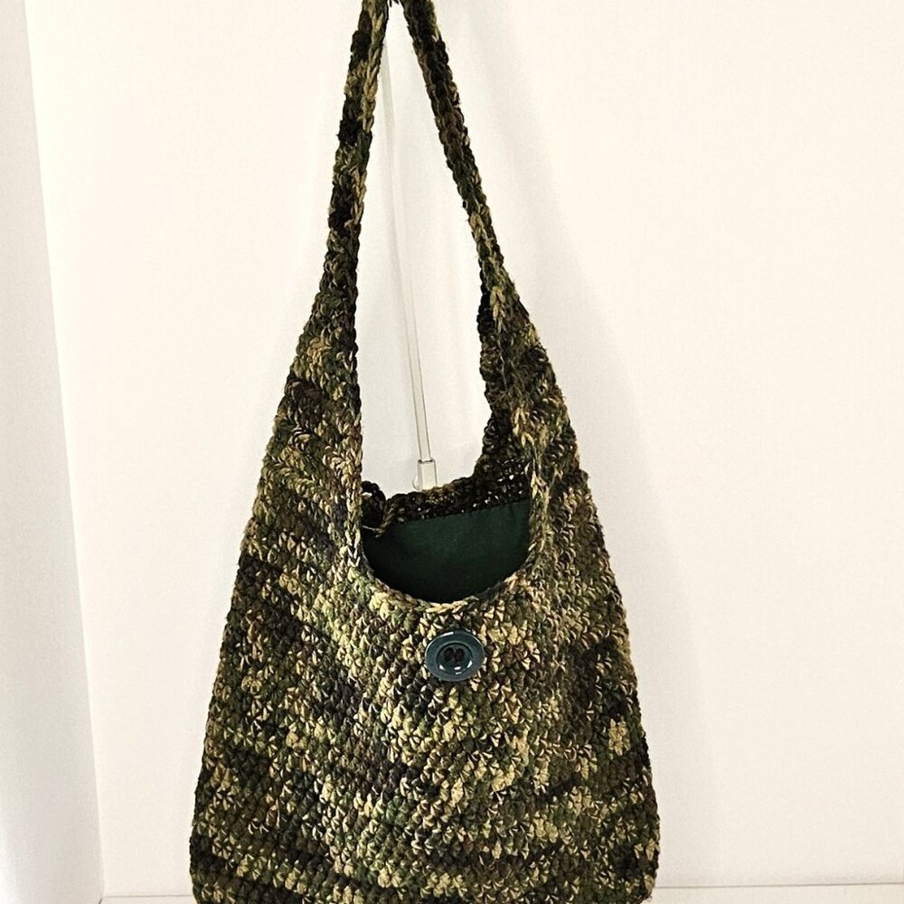 Crochet Camo Crossbody/Market/Tote Bag